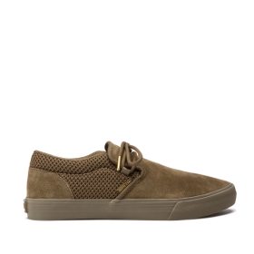 Supra Mens CUBA Olive Low Top Shoes | CA-15924